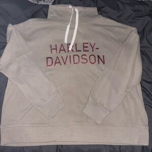 Harley-Davidson Tan Cowl Neck Sweater Timeless Elegance